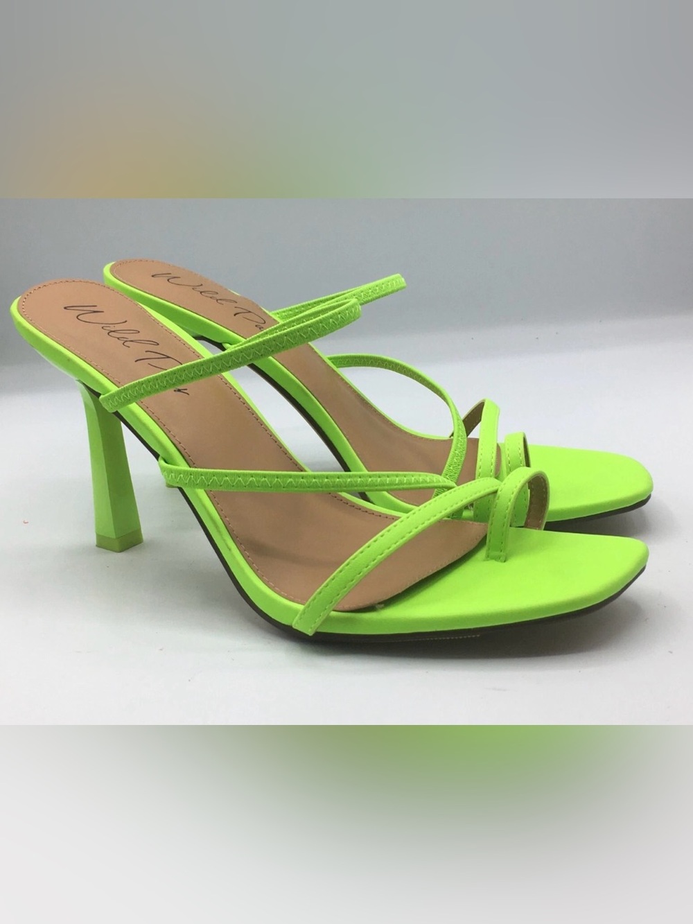Wild Pair Neon Green Strappy High Heel Sandals